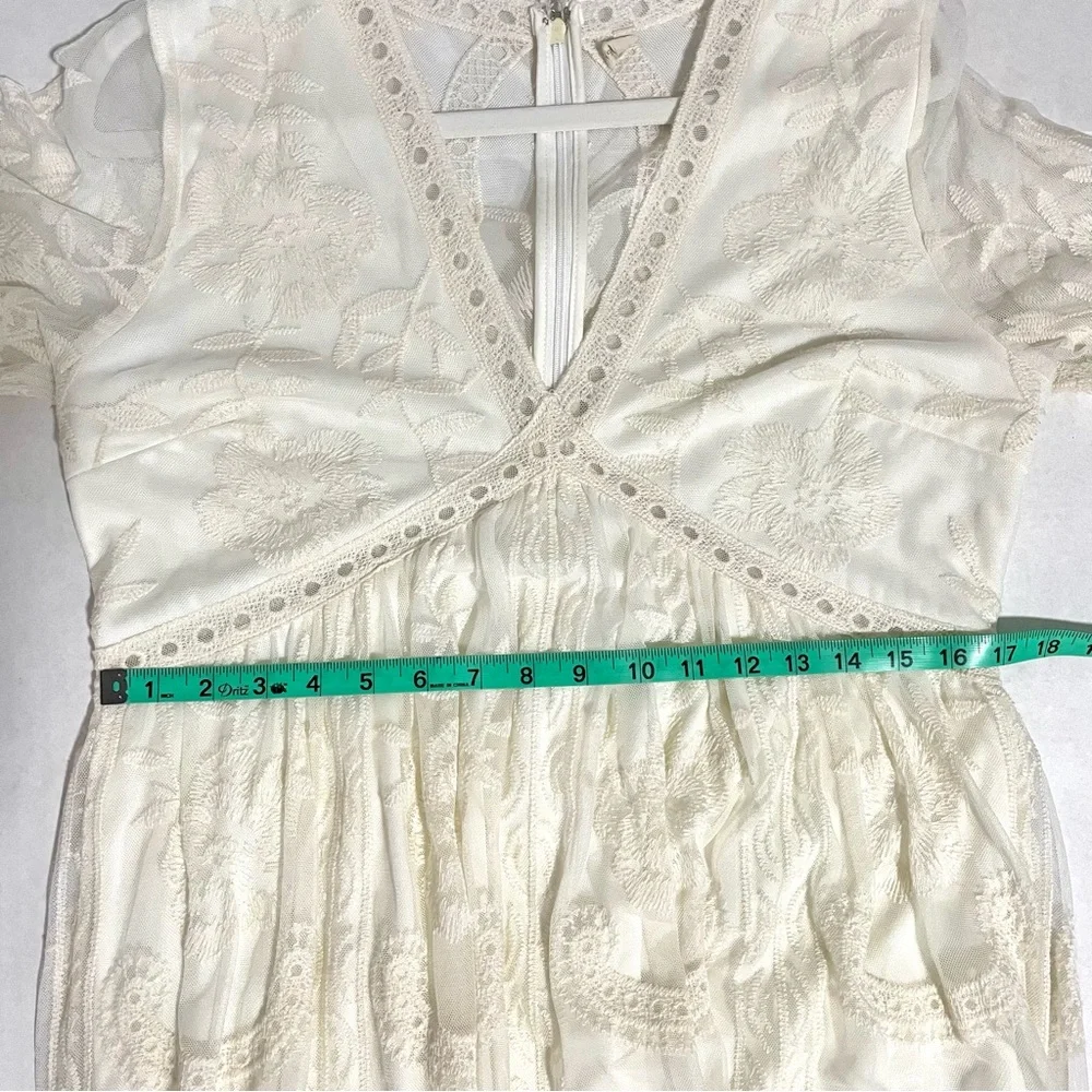 PinkBlush Cream Lace Mesh Overlay Maternity Maxi Dress Women's XL - Picture 15 of 16